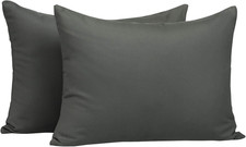 Toddler Microfiber Pillowcases, Set of 2, Zipper, Dark Grey