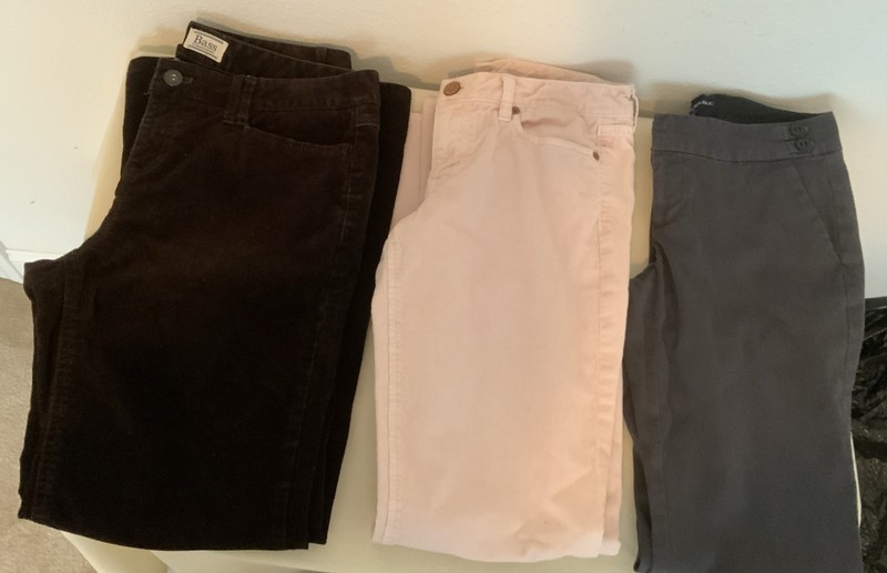 Lot of 3-Size 4 Women's Corduroy Pants~J. Crew, Bass, Banana Republic