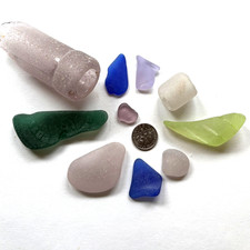 Surf Tumbled Sea Glass For Collectors For Their Collection 10 Pieces