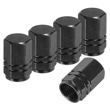 5Pcs Tire Valve Stem Caps Aluminum Alloy Tire Air Caps, Black