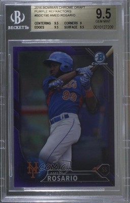 2016 Bowman Draft Chrome Top Prospects Purple Refractor Amed Rosario BGS 9.5 2l4