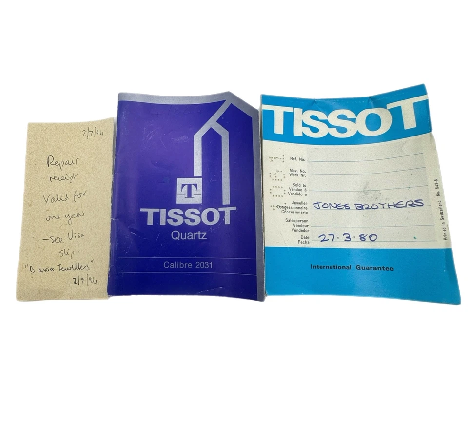 Vintage TISSOT Quartz Watch Calibre 2031 – Box, Papers – 1980 – Not Working - image 4 of 4