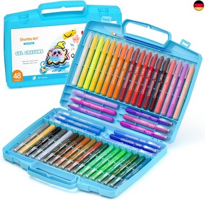48 farbige Gelmalstifte für Kleinkinder, rotierende Shuttle Art Wachsmalstifte 