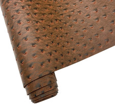 12X54 Inch Brown Ostrich Faux Leather for Upholstery Decoration,Embossed Texture
