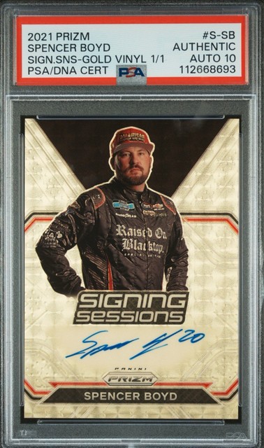 2021 Prizm Signing Sessions Spencer Boyd Gold Vinyl 1/1 Auth Auto PSA 10 Rare!