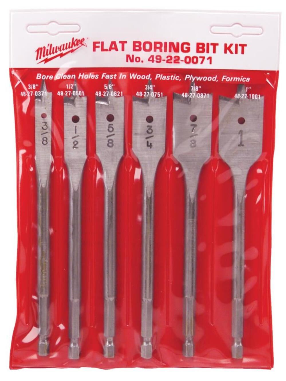 Milwaukee Universal Flat Boring Bit Kit 6Pc 5690₽