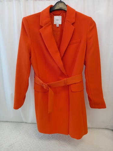❤️ Next Orange Blazer Coat Dress Size 10 Vgc