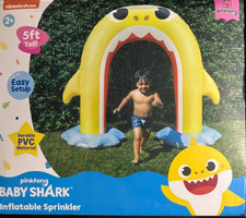 Nickelodeon Pinkfong Baby Shark Inflatable Arch Water Sprinkler 5ft Tall NEW