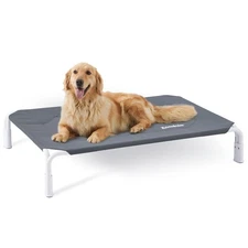 Elevated Dog Cot Bed Tool-Assembly - Outdoor Raised Dog Cooling Bed Frame for...