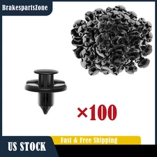 100PCS Bumper Clips 8mm Push Plastic Fastener Mud Flaps Hood Fender for Nissan