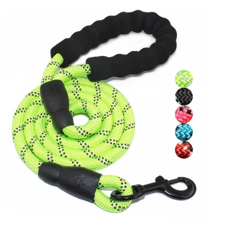 5 FT Dog Rope Leash - Reflective Nylon Lead, Training Padded Handle for Puppies - Picture 5 of 82