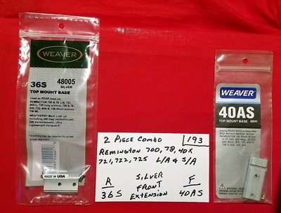 Weaver mounts for Remington 700 78,721,722,725 with front extension Base Silver