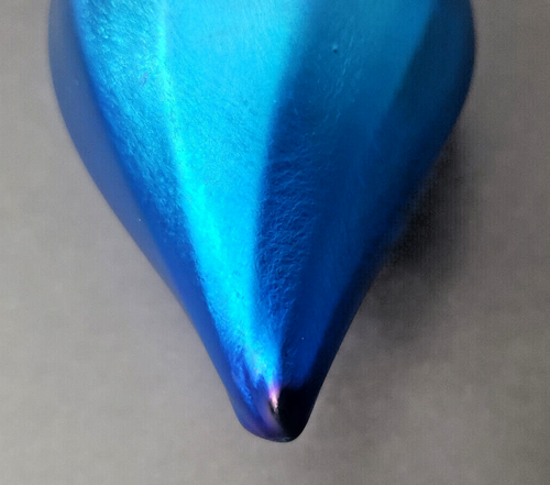 STUNNING Orient & Flume Iridescent Peacock Blue Teardrop Christmas Ornament RARE - Picture 6 of 24