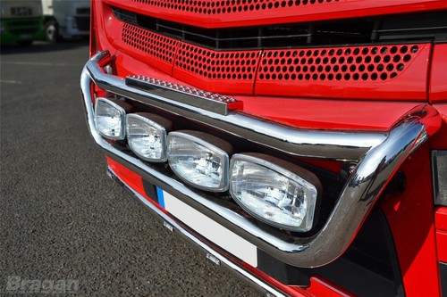 Grill Light Bar Type C To Fit MAN TGX Polished Stainless Steel Truck Accessories - Picture 9 of 12