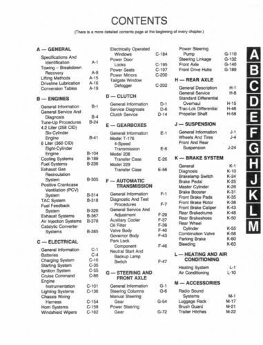 1984 1985 1986 1987 Jeep Grand Wagoneer Shop Service Repair Manual Book Guide - Picture 2 of 7