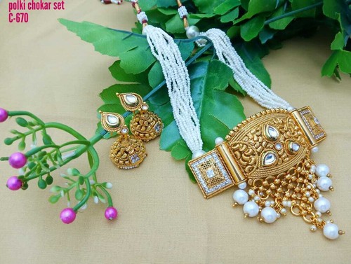 Moti Choker Necklace Party Wear wedding 