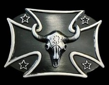 Western Longhorns Rancher Big Cross Steer Belt Buckles