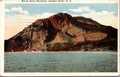 Break Neck Mountain Hudon River New York Scenic WB Cancel WOB Postcard