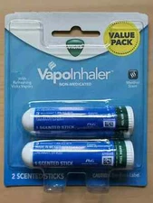 Vicks VapoInhaler Non-Medicated 2 Scented Sticks Menthol