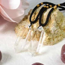 Natural Clear Quartz Hexagon Double Point Pendant Necklace Healing Crystal Gifts