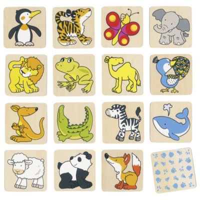Goki Memospiel Tiere Holzmemo 32 Teile 56700