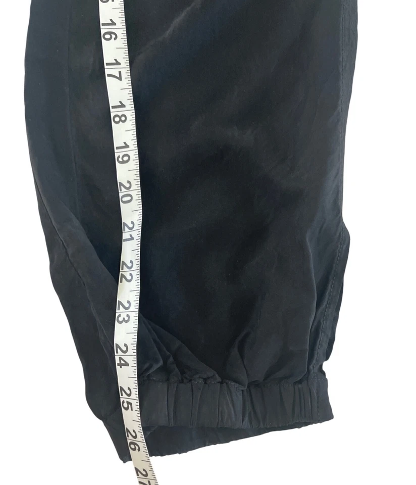 Pantalones Jogger Marrakech Teri Corbata Cintura Cupro Seda Negros Puños a Presión Talla 29 Chic Foto 4 de 4