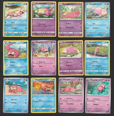 Slowpoke Pokemon Card Collection Set of 12 Unique English Cards Cute | eBay