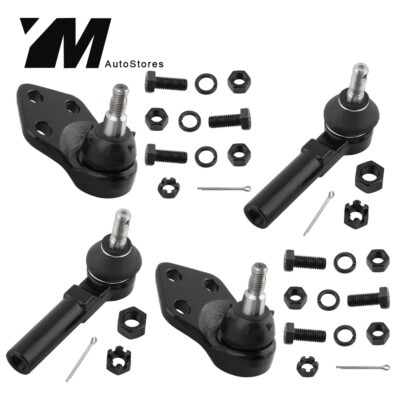4X Front Lower Ball Joint Outer Tie Rod Ends For Cadillac Commercial Chassis