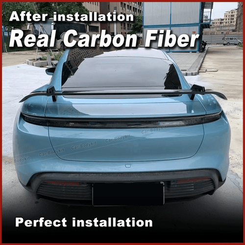Fit For Porsche Taycan Base 4S 2019-25 REAL CARBON Rear Trunk Spoiler Boot Wing - Picture 2 of 12