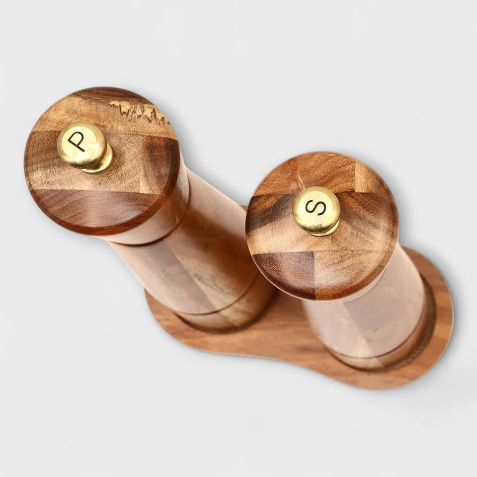 Juego de molino de sal y pimienta DeroTeno con posavasos Foto 2 de 4