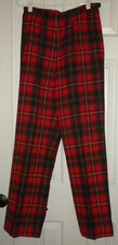 Vintage Pendleton Ladies 8 10 Red Plaid Wool Pants 28.5" ins 28" waist marked 14