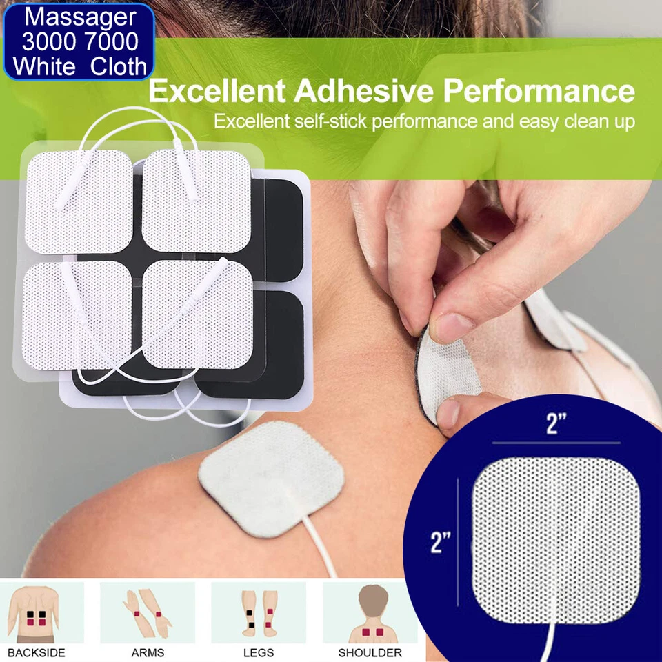 40 almohadillas de electrodos TENS unidad de repuesto EMS 7000 3000 2x2 estimulador muscular a granel Foto 2 de 4