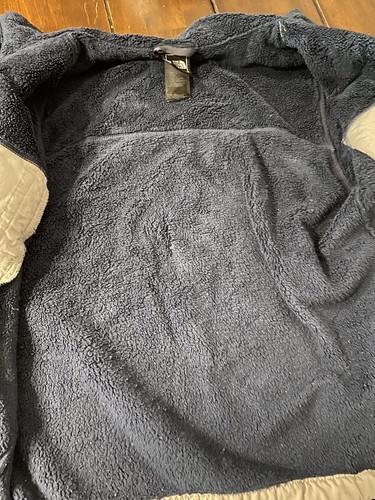 The North Face Fleece Jacket Youth Large Navy Gray Full Zip Fuzzy Boys Girls - Picture 8 of 9