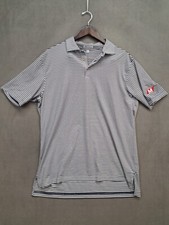 Peter Millar Polo Shirt Mens L Large Blue White Golf Casual Preppy Sea Island