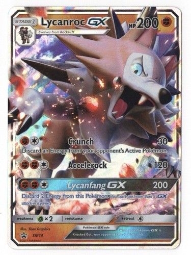 Pokemon OVERSIZED/JUMBO Lycanroc GX SM14 Promo Card w/ Top Loader