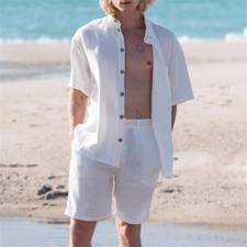 Mens Tracksuit 2-Piece Set Short Sleeve T Shirt Shorts Sweatsuit Outfit Set