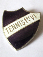 Vintage Fattorini School Sports Tennis 1st. VI. Enamel Badge Shield (2)