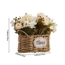 Artificial Flowers Bouquet in Pot Basket Fake Floral Home Table Centrepiece Deco