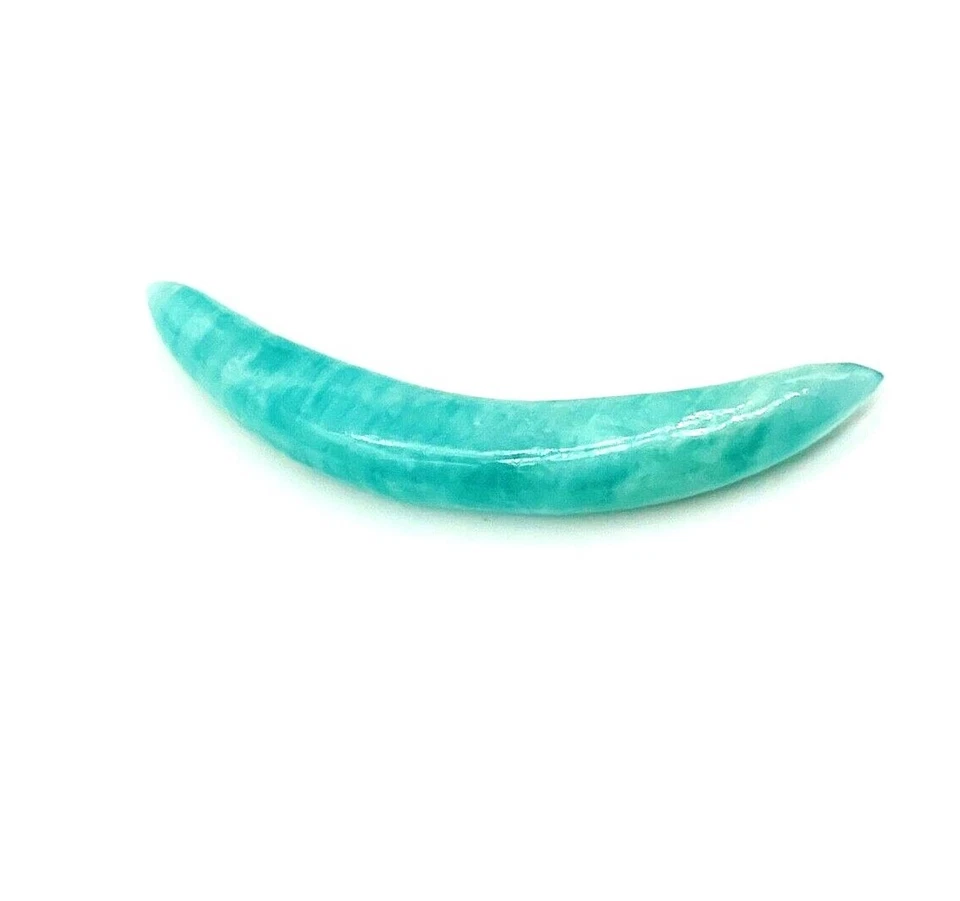 Piedra preciosa de amazonita natural COLMILLO DE TABIQUE CURVO tamaño 12g a 5/8"" y personalizar. Foto 4 de 4