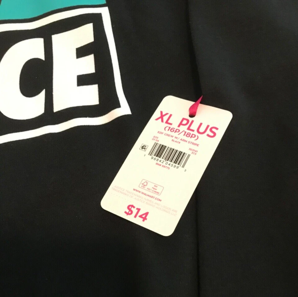 JUSTICE GIRLS NUEVA XL PLUS POLAR SUDADERA LETRAS BRILLANTES AMOR GRÁFICO Foto 4 de 4