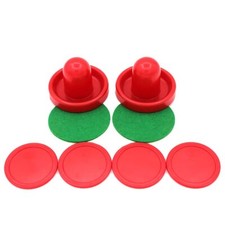 8 Pcs 60mm Mini Red Air Hockey Pushers Air Hockey Pucks Strickers Goal Handle...