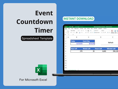 Event Countdown Timer for Microsoft Excel - Countdown Timer Spreadsheet, Event
