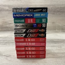 New Blank Cassette Lot 11 Maxell Fuji TDK Sony Memorex 60 Mins 90 Mins