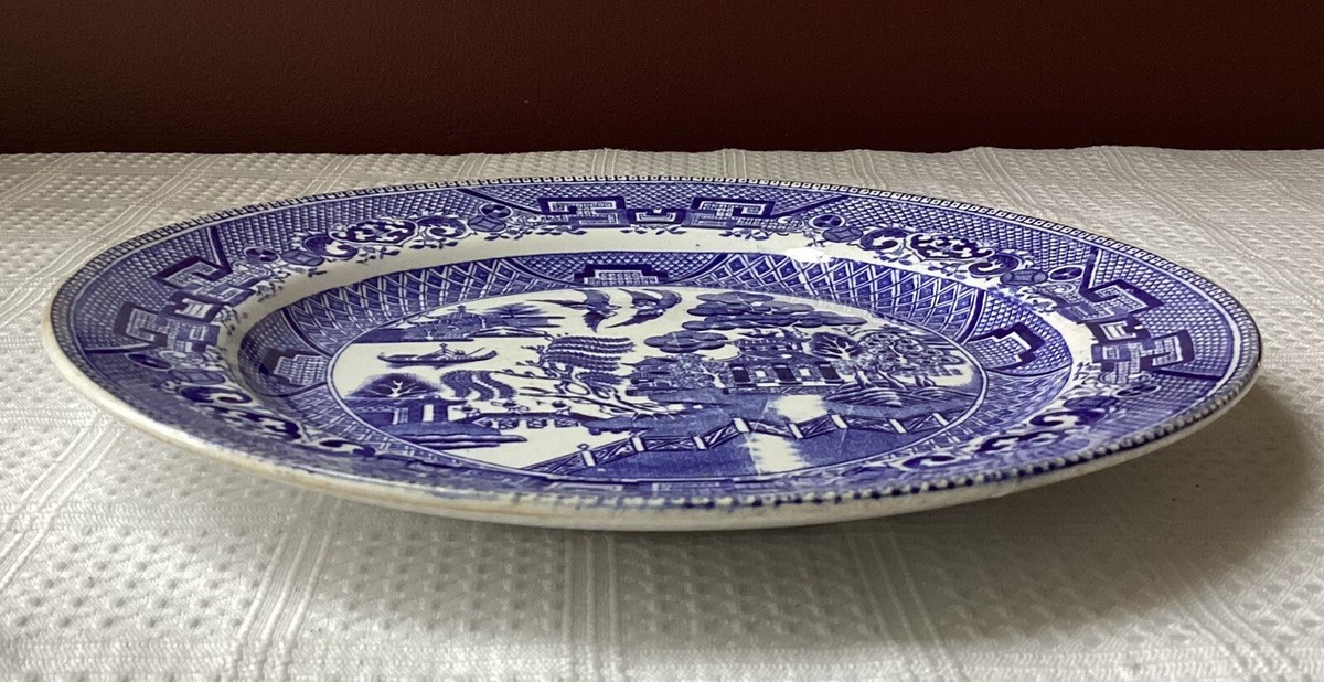Antique Ridgway & Co. 1832 Blue & White Semi China Plate, England