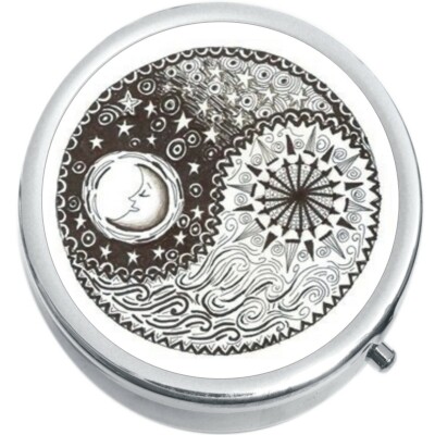 Yin Yang Sun Moon Medicine Vitamin Pill Box