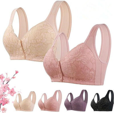 Ellymuse Senior Bra， Comfortable & Convenient Front Button Bra No Underwire
