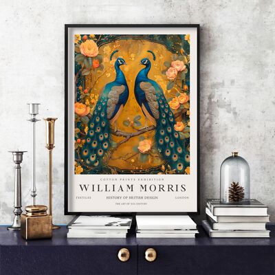 William Morris Druck, William Morris Ausstellung Poster Pfau, Vögel (358c)