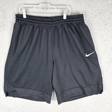 Nike Basketball Shorts Men XL Black Dri-Fit Icon Swoosh Elastic Waist AJ3914-010