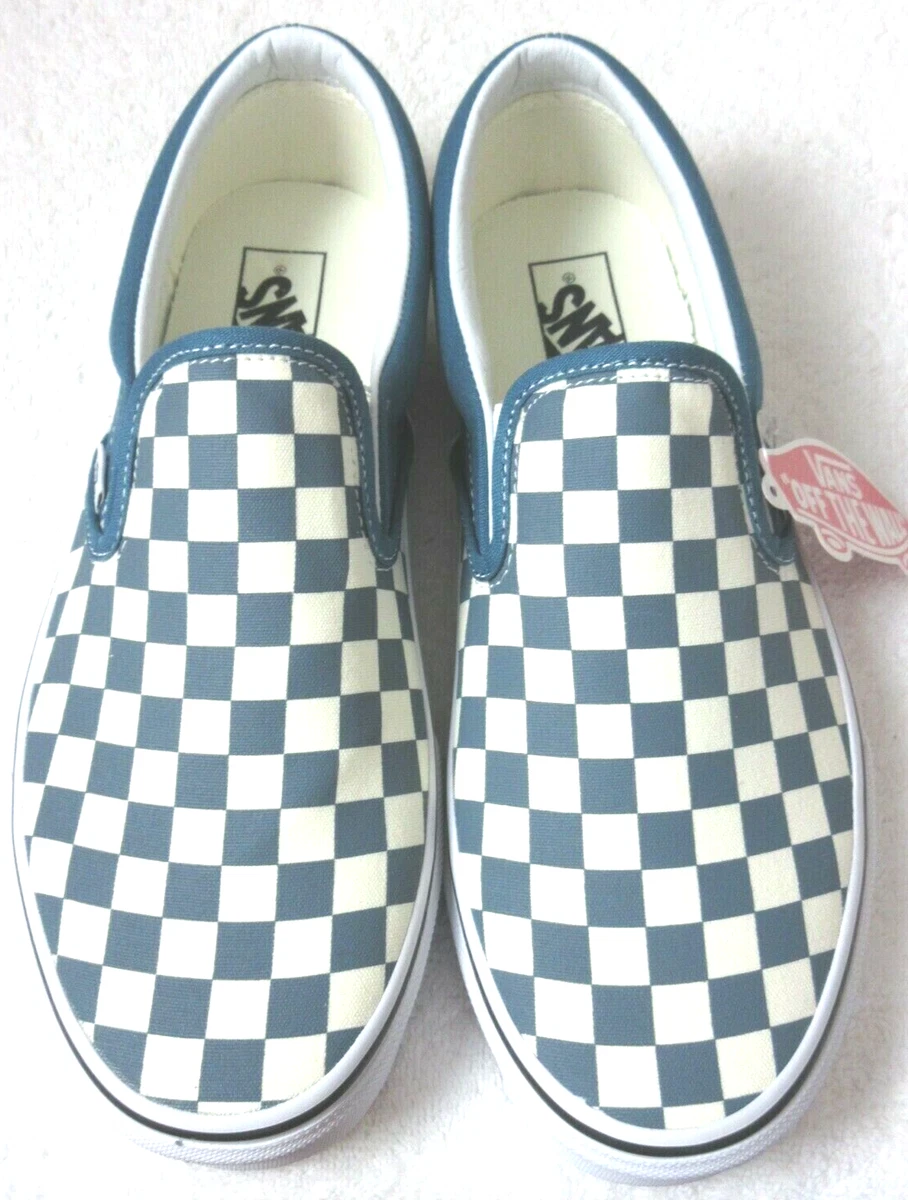 Vans Men s Classic Slip On Checkerboard Corsair Green White Shoes