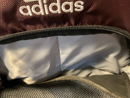 Large (19x14) Adidas Gym Bag, Adidas Book bag, gym sack, Backpack Maroon-Black - Picture 5 of 13